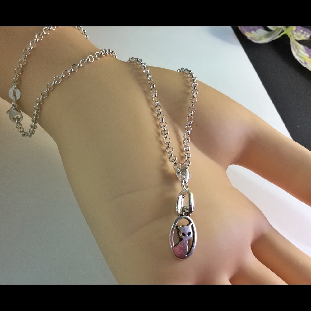 Artisan Crafted “Tiny Cat” Necklace 18” Chain